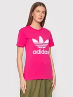 Koszulki sportowe damskie - Adidas T-Shirt adicolor Classics Trefoil HG3785 Różowy Regular Fit - miniaturka - grafika 1