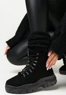 Botki damskie - Czarne Traperki Celestial Poles - miniaturka - grafika 1