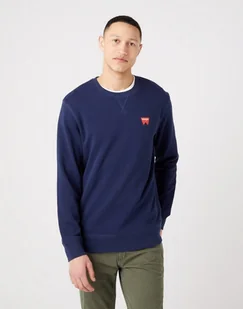 Wrangler Sign Off Crew Męska Bluza Klasyczna Logo Navy W661Ha114-2Xl - Bluzy męskie - miniaturka - grafika 1