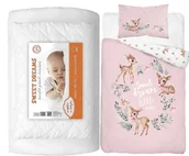 Kołdry i poduszki dla dzieci - Komplet pościeli 100x135 do łóżeczka 4el z kołdrą i poduszką wyprawka - miniaturka - grafika 1