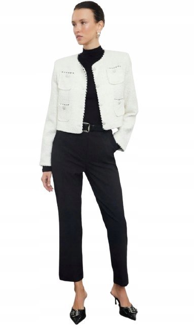 TRENDYOL CZARNE ELEGANCKIE SPODNIE PROSTE ŚREDNI STAN 34 5_A