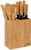 Przybory do gotowania - Zestaw akcesoriów kuchennych 5five Simply Smart w bambusowym bloku 6 noży i 5 przyborów - miniaturka - grafika 1