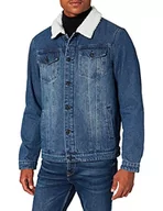 Kurtki męskie - Brandit Męska kurtka jeansowa Sherpa, niebieski (Denim Blue), 4XL - miniaturka - grafika 1