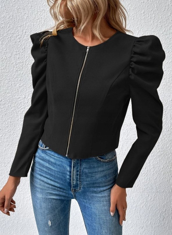 SHEIN KURTKA DAMSKA CZARNA NA ZAMEK 40/42 V5Q