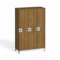 Szafki BHP - B2B Partner Szafa ubraniowa trzyczęściowa, niska, orzech 610766 - miniaturka - grafika 1