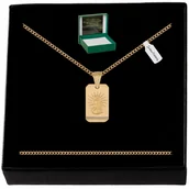 Biżuteria dla dzieci - ZŁOTY ŁAŃCUSZEK PANCERKA + MEDALIK MATKA BOSKA 925/585 14K + GRAWER KOMUNIA - miniaturka - grafika 1