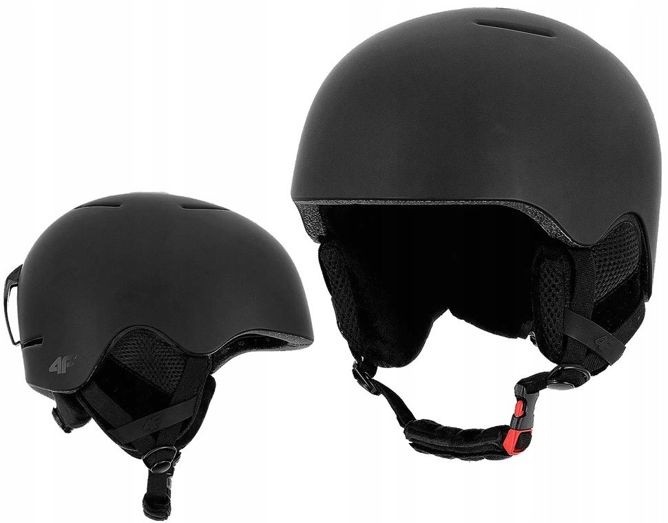 Męski Kask Narciarski 4F Czarny Regulowany L/XL 58-61 cm Gogle Okulary