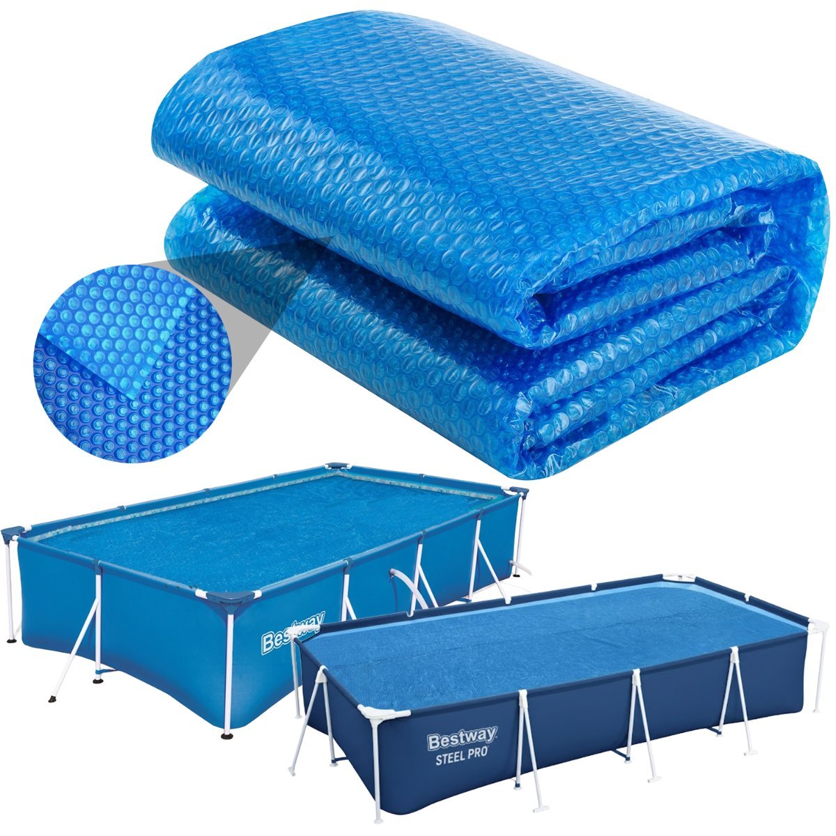 Bestway pokrywa grzewcza pływająca mata fola solarna  steel pro 400x211cm