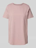 Koszulki i topy damskie - T-shirt z prążkowanym okrągłym dekoltem - miniaturka - grafika 1