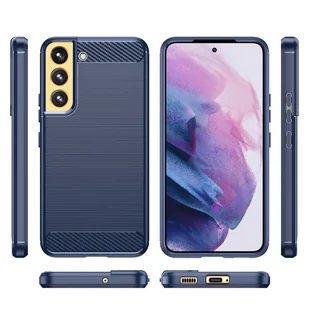 Carbon Case etui Samsung Galaxy S23+ elastyczny silikonowy karbonowy pokrowiec niebieskie - Etui i futerały do telefonów - miniaturka - grafika 2