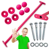 Place zabaw - Metalowy drążek na plac zabaw 90 cm różowy - miniaturka - grafika 1