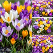 Nasiona i cebule - Krokus Wiosenny mix 100 szt. Cebulki krokusy krokusów MIESZANKA KOLORÓW - miniaturka - grafika 1