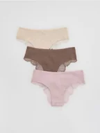 Spodenki damskie - Reserved - Majtki typu szorty 3 pack - brązowy - miniaturka - grafika 1
