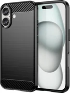 Akcesoria do smartwatchy - Hurtel Etui silikonowe Carbon Case do iPhone 16 Plus - czarne - miniaturka - grafika 1
