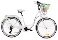 Rowery - Goetze, Rower Miejski Mood 26" NewLine 6 Biegów Biało Pistacjowy, Kosz - miniaturka - grafika 1