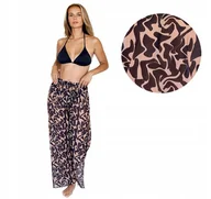 Stroje kąpielowe - Eleganckie Lekkie letnie Spodnie na Plażę na gumce Narzutka na Kostium L/XL - miniaturka - grafika 1