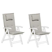 Poduszki ogrodowe - Beliani Zestaw 2 poduszek na krzesła ogrodowe szarobeżowy TOSCANA - miniaturka - grafika 1