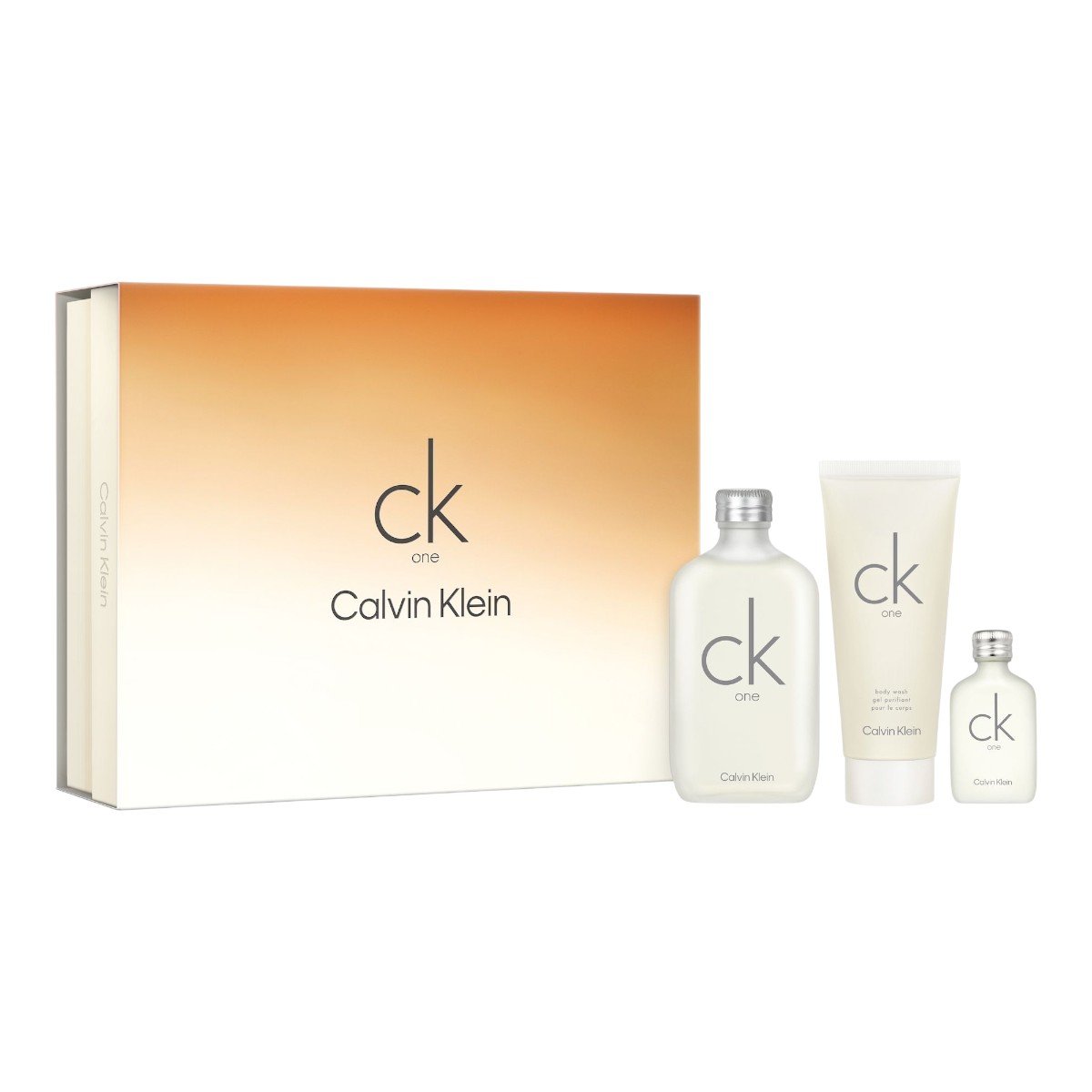 Calvin Klein CK One Zestaw: woda toaletowa + perfumetka travel size + żel pod prysznic