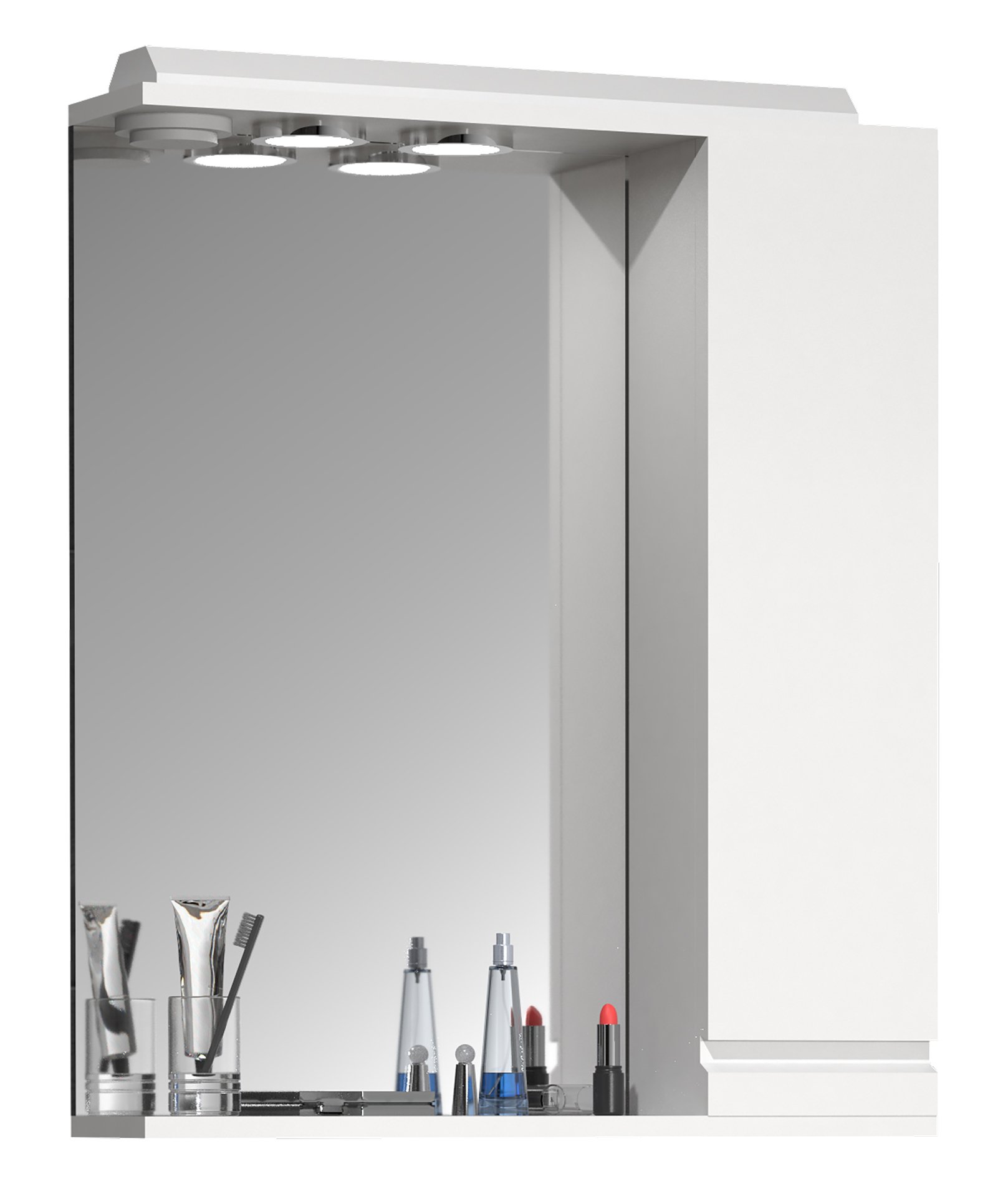 SiloraL szafka łazienkowa z lustrem biały.