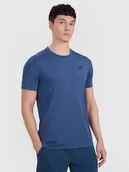 Koszulki sportowe męskie - 4F Koszulka treningowa szybkoschnąca męska - granatowa 3XL - miniaturka - grafika 1