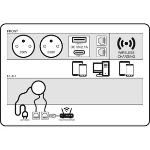 Stół INFINITY 1800 x 900 x 750, grafit + port blatowy TYP V, srebrny - Stoły i stoliki do biura - miniaturka - grafika 6