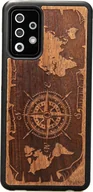 Etui i futerały do telefonów - BeWood Drewniane Etui Samsung Galaxy A52/A52s 5G RÓŻA WIATRÓW MERBAU - miniaturka - grafika 1