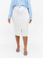 Spódnice - Zizzi Spódnica jeansowa J10771A Biały Regular Fit - miniaturka - grafika 1