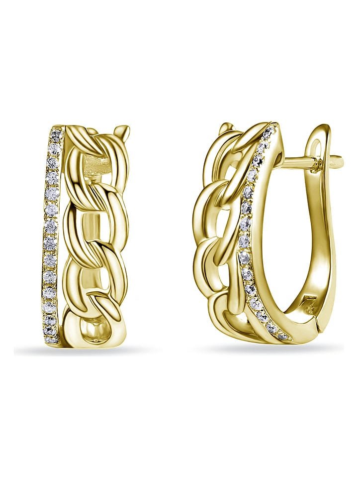 Les Favorites Pozłacane kolczyki z cyrkoniami