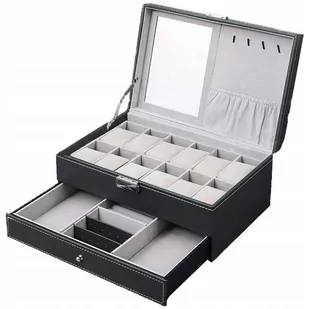 PUDEŁKO ETUI ORGANIZER SZKATUŁKA ZEGARKI 12szt G24 - Biżuteria - akcesoria - miniaturka - grafika 1