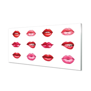 Szklany panel + klej Czerwone i różowe usta 120x60 - Tablice i flipcharty - miniaturka - grafika 1