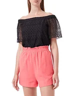 Spodenki damskie - ONLY Damskie szorty ONLCARO HW PB Linen Blend PNT Shorts, Calypso Coral, XL - miniaturka - grafika 1