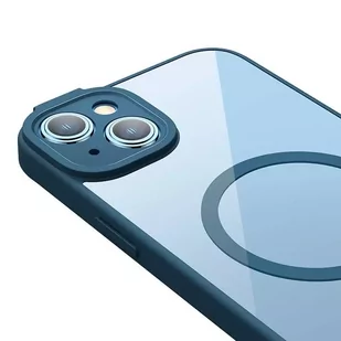 Zestaw ochronny Baseus Frame przeźroczyste etui magnetyczne i szkło hartowane do iPhone 14 Plus (niebieski) - Etui i futerały do telefonów - miniaturka - grafika 3