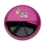 Lunch boxy - CARL OSCAR Carl Oscar Rotable SnackDISC 5 komorowy obrotowy pojemnik na przekąski Purple - Cow - miniaturka - grafika 1