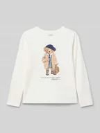 Koszulki dla dziewczynek - Bluzka z długim rękawem o kroju regular fit z nadrukiem z logo - miniaturka - grafika 1