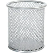 Akcesoria na biurko - Kubek na długopisy NATUNA siatka srebrny okrągły 100x90mm (wys.xśr.) - miniaturka - grafika 1