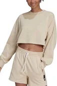 Bluzy damskie - Bluza damska Adidas Crew beżowa bawełniana krótka-XS - miniaturka - grafika 1