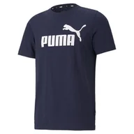 Koszulki sportowe męskie - Męska koszulka z logo Essentials PUMA Peacoat Blue - miniaturka - grafika 1