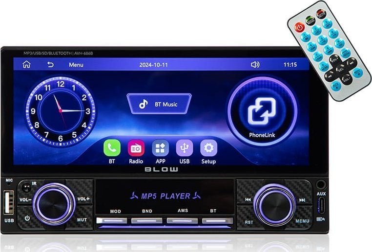 Blow 78-355# avh-686b rds mp3/usb/micro sd/bluetooth