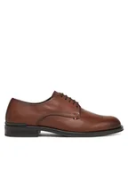 Półbuty męskie - Tommy Hilfiger Półbuty Core Hilfiger Leather Shoe FM0FM05375 Brązowy - miniaturka - grafika 1