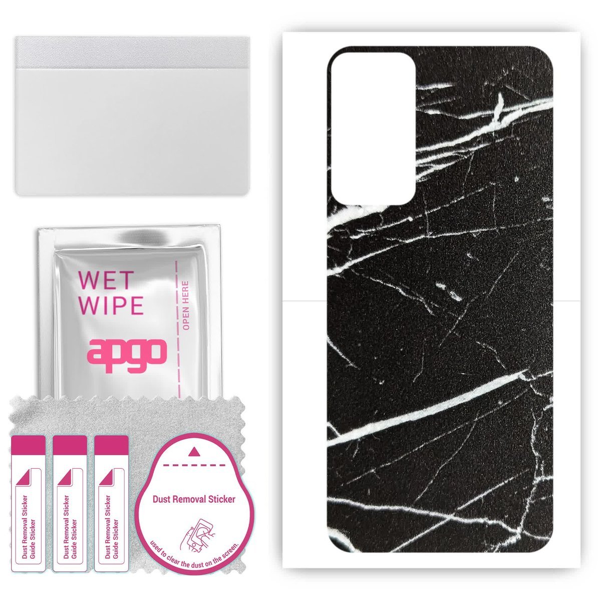 Folia naklejka skórka strukturalna na TYŁ do Infinix Hot 20 - Marmur Ciemny - apgo SKINS