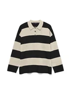 Swetry damskie - Vero Moda Sweter w kolorze beżowo-czarnym - miniaturka - grafika 1