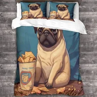 Pościel dla dzieci - LikeEj PUG Pościel Poszwa na kołdrę Pościel z nadrukiem zwierzęcym Poszewka na kołdrę dla dziecka Teen Zestaw pościeli dla psa z poszewkami na podu... - miniaturka - grafika 1
