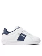 Buty dla dziewczynek - Fila Sneakersy Crosscourt Line Velcro Kids FFK0184 Biały - miniaturka - grafika 1