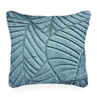 Poduszki dekoracyjne - Poduszka flanelowa Leafline 40 x 40 cm niebieska - miniaturka - grafika 1