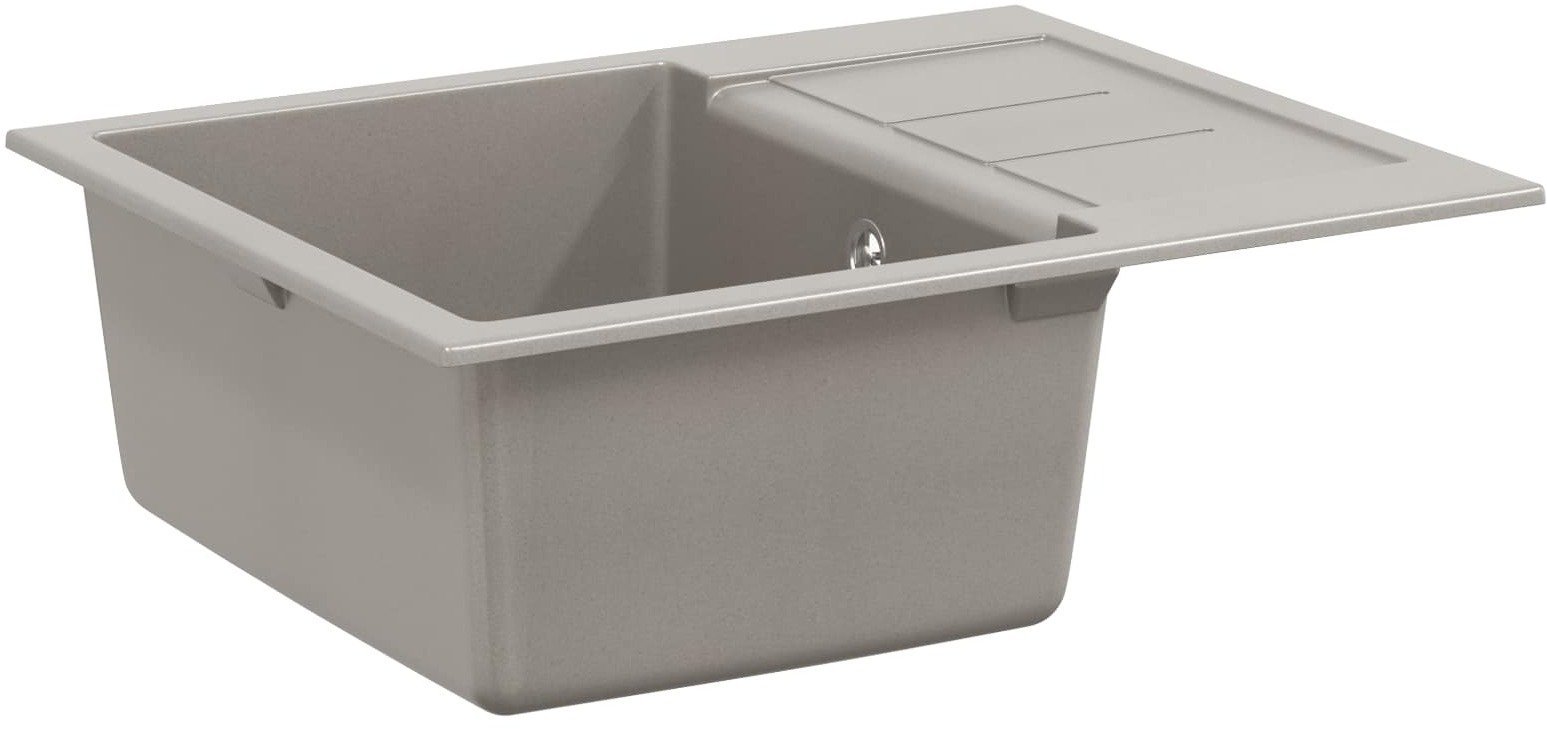vidaXL Zlew Szary 620 x 500 mm 80% Kwarc i 20% Żywica