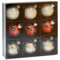 Bombki - Bombka szklana dekor MIX 40 mm SKANDYNAWSKI 9 szt - miniaturka - grafika 1