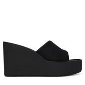 Klapki i japonki damskie - Klapki Calvin Klein Wedge 70 Sndl Canv Mg HW0HW03134 Czarny - miniaturka - grafika 1