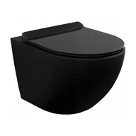 Miski WC - Miska WC Rimless z deską wolnoopadającą slim MEXEN Lena, czarna matowa - miniaturka - grafika 1