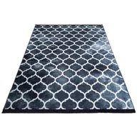 Dywany - Czarny dywan glamour z geometrycznym wzorem i frędzlami - Drafio 6X - miniaturka - grafika 1