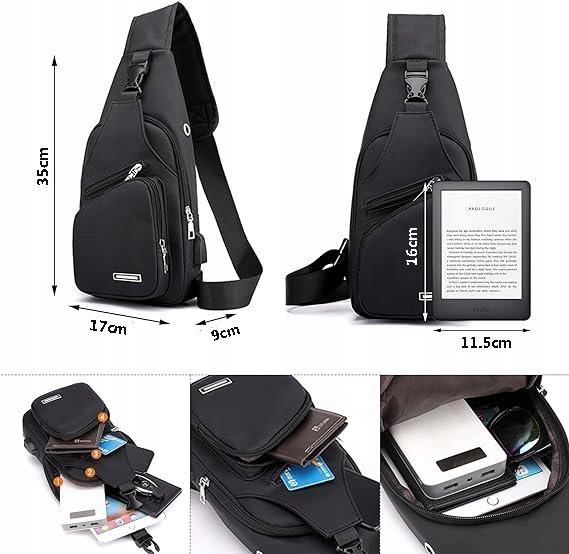 Nerka na ramię SASZETKA TORBA czarny